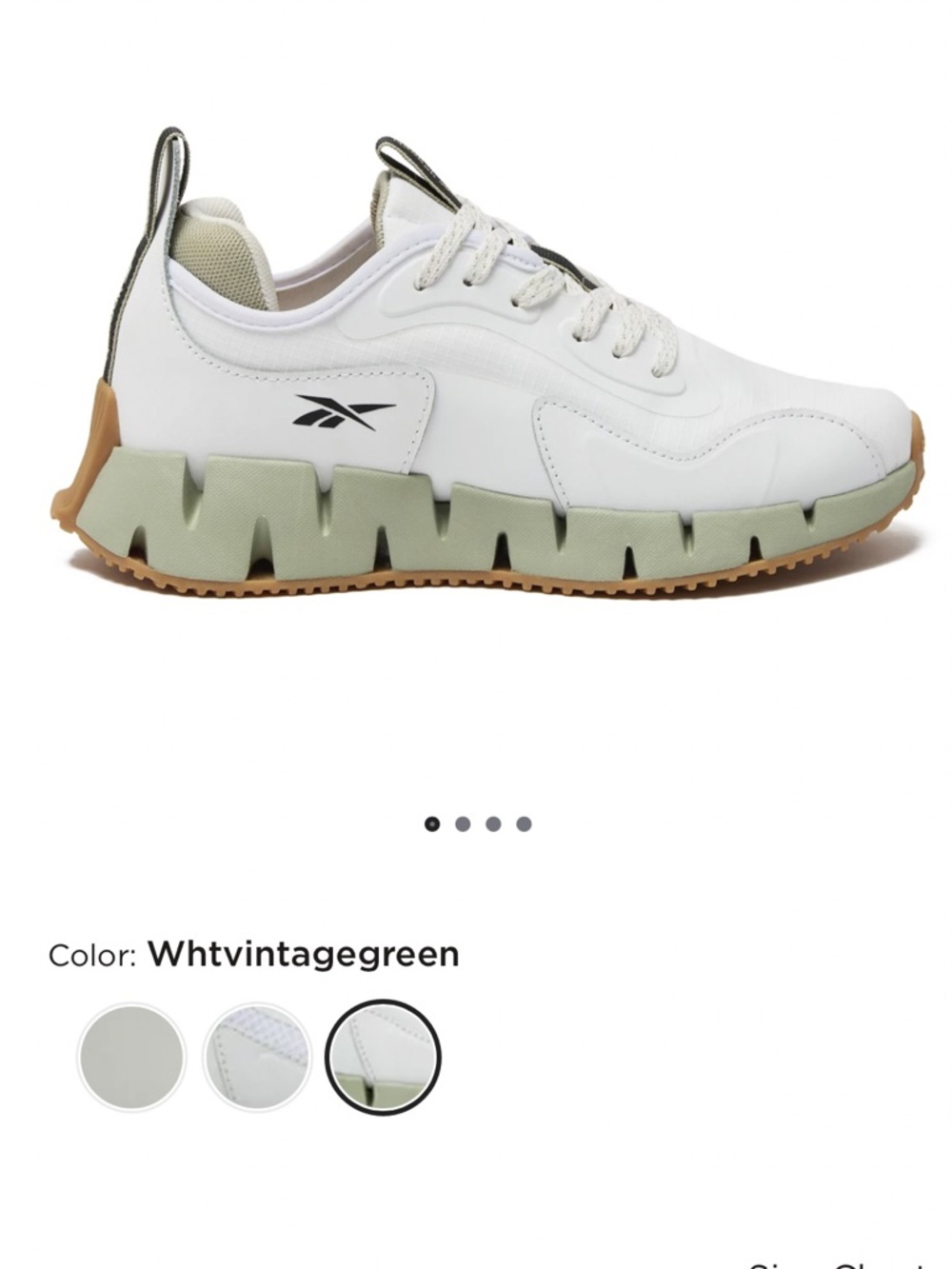 Reebok Zig Dynamica Running Sneakers Women's Athletic Sz 7M White/Vintage Green